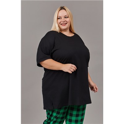 Пижама женская со штанами больших размеров (П-111б-однотонная)