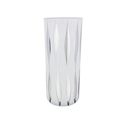 Ваза 30см CILINDRO HILARY SILVER-WHITE Италия