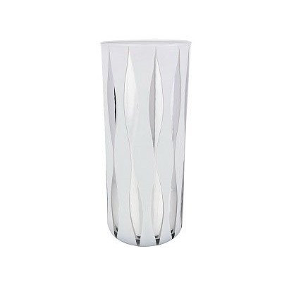 Ваза 30см CILINDRO HILARY SILVER-WHITE Италия