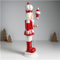 Фигурка полистоун «Щелкунчик в красно-белом мундире, с пикой», 11×11.5×36.5 см