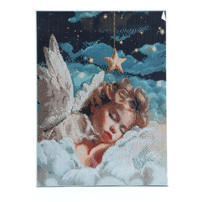 Алмазная мозаика с полным заполнением на холсте с подрамником «Ангел», 30×40 см