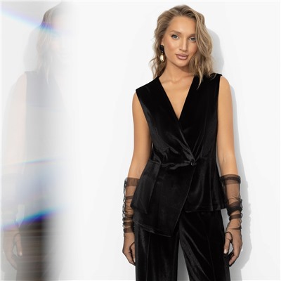 Жилет бархатный, Стильный лидер (чёрный бархат)