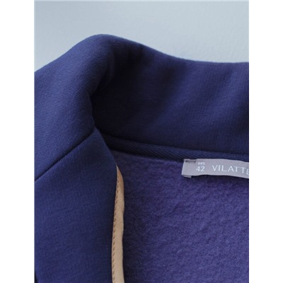 Бомбер среднего объема из эластичного футера трехнитики c начесом