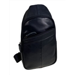 Сумка мужская через плечо из натуральной кожи, цвет черный