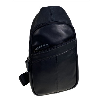 Сумка мужская через плечо из натуральной кожи, цвет черный