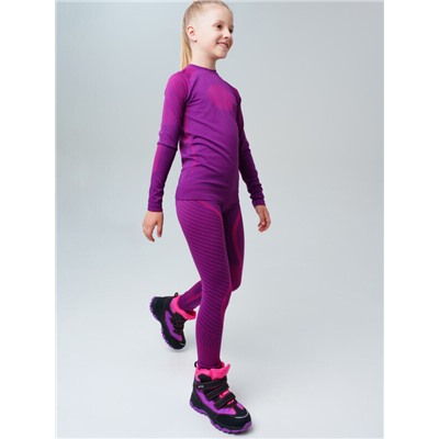 Термокомплект трикот. для девочек: фуфайка (футболка) с длин. рук, брюки