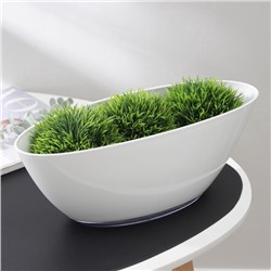 Горшок для цветов с поддоном Plast-Avenue «Лодочка», 3 л, пластиковый, белый