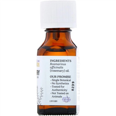 Aura Cacia, чистое эфирное масло, розмарин, 15 мл (0,5 жидк. унции)
