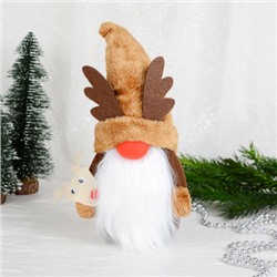 Новогоднее украшение Гном коричневый колпак 27 см / B120 /уп 75/713000