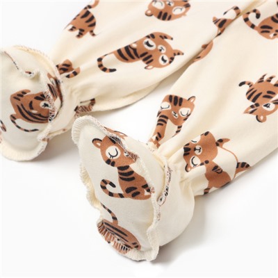 Набор (кофточка, штанишки) «Крошка Я. Тигруля», рост 56-62 см, бежевый