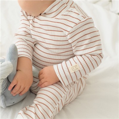 Ползунки - штанишки «Крошка Я» BASIC LINE, рост 62-68 см, полоска бежевая