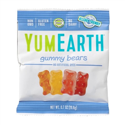 YumEarth, Жевательные медвежата, ассорти, 43 порционных упаковки, 19,8 г (0,7 унции) в каждой