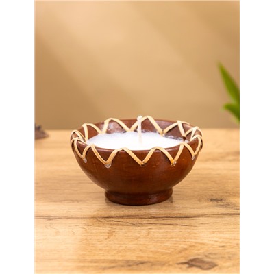 Свеча в керамической чаше, 9×9×4 см