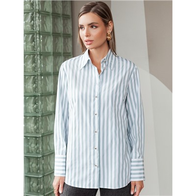 Блузка свободного силуэта с золотистыми пуговицами