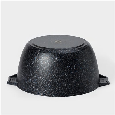 Кастрюля «Гранит Star» Induction Pro, 4л, d=24 см, h=12,2 см, стеклянная крышка, индукция, тёмно-синий