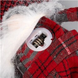 Светодиодная фигура «Гном в красном колпаке» 13×58×8 см, текстиль, батарейки AG10×3 (в комплекте), свечение тёплое белое