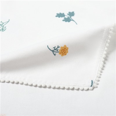 Дорожка на стол Этель «Полевые цветочки» 40×146 см, рогожка 176 г/м², 100% хлопок, белая