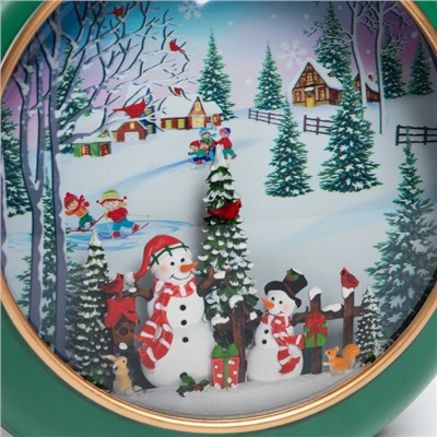 Фигура светодиодная «Зимнее сияние», 20.9×21.3×8.5 см, музыка, батарейки ААх3 (не в комплекте), USB, свечение тёплое белое