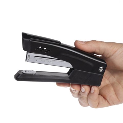 Степлер 24/6, 26/6 на 25 листов Темная материя металлический черный (085948) Хатбер