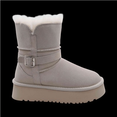 Угги из натуральной кожи 803-3 бежевые