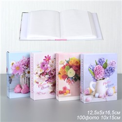 Фотоальбом 100 фото 10х15 Цветы / 9529 /уп 96/