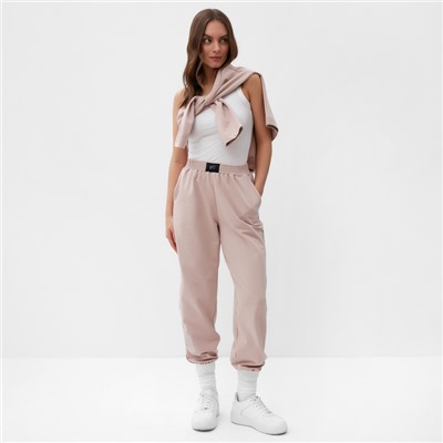 Костюм с вышивкой женский (толстовка, брюки) MIST Inspire, размер 44-46, бежевый