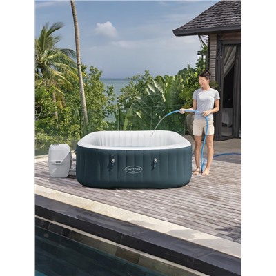 Спа – бассейн Ibiza AirJet, 180×180×66 см, фильтр-насос, тент, дозатор для химии, аэромассаж, квадратный, 6002U Bestway
