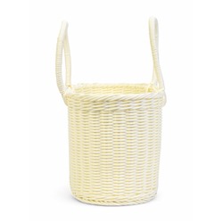 Корзина плетёная для хранения, 37×20.5×36 см, ручка h=17 см, белая