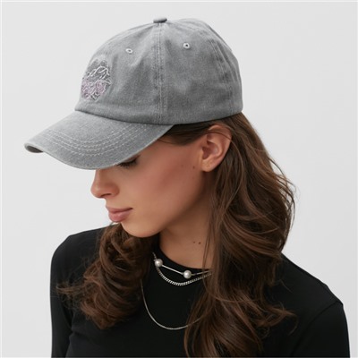 Кепка женская "Сердце" MINAKU, цв. серый, р-р 58