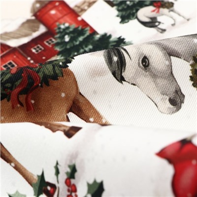 Скатерть новогодняя «Этель» New Year's farm, 110×149 см, 100% хлопок, саржа 190 г/м²