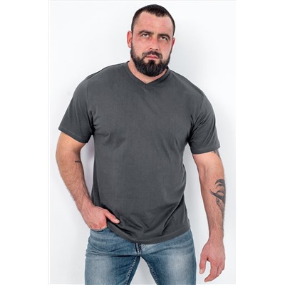 Мужская футболка больших размеров c V-вырезом Happyfox