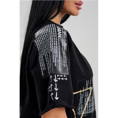 Футболка оверсайз женская Авила (Черный)