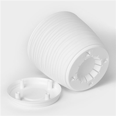 Горшок для цветов с поддоном «Дюна», 5.5 л, пластиковый, белый