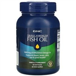 GNC, Triple Strength, Fish Oil, 60 Softgels