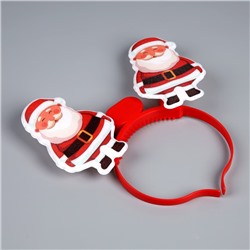 Ободок светодиодный «Дед Мороз» 18×16×3 см, 2 LED, батарейки AG10×3 (в комплекте), мерцание, свечение мульти