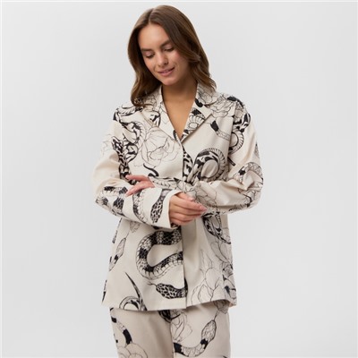 Пижама новогодняя женская KAFTAN «Змея», размер 44-46, бежевый