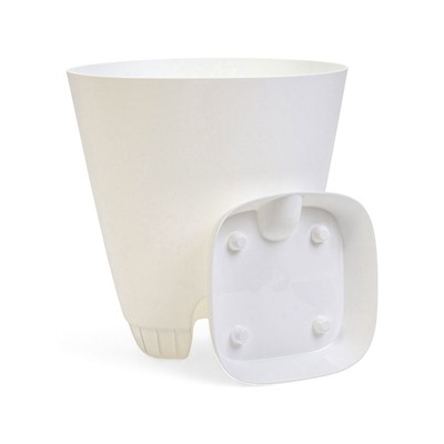 Горшок для цветов «Гранд», 15 л, d=29.5 см, h=31 см, пластиковый, с прикорневым поливом, белый