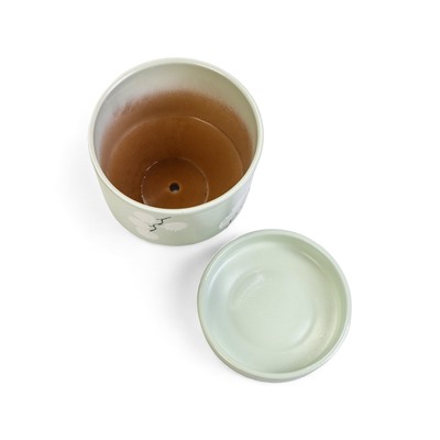 Горшок для цветов «Листья», 3.4 л, d=18.5 см, h=18 см, керамический, с поддоном