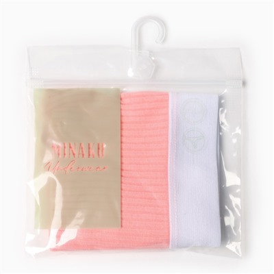 Трусы женские бразилиана MINAKU в рубчик, размер 40-42, розовые