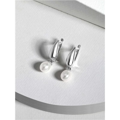 Подвеска из серебра с жемчугом родированная z3-10102