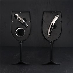 Набор для вина «Бокал», 3 предмета: кольцо, каплеуловитель, штопор
