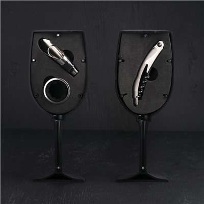 Набор для вина «Бокал», 3 предмета: кольцо, каплеуловитель, штопор