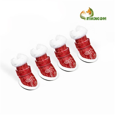 Ботинки «Забава», набор 4 шт., 1 размер, красные