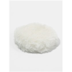 Зеркало складное «Мех», d=8 см, с увеличением, с искусственным мехом, белое