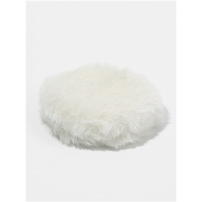 Зеркало складное «Мех», d=8 см, с увеличением, с искусственным мехом, белое