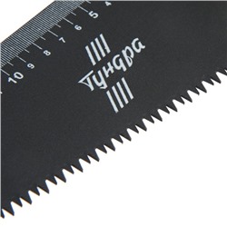 Ножовка по дереву ТУНДРА, 2К рукоятка, тефлоновое покрытие, 3D заточка, 7-8 TPI, 450 мм