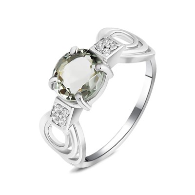 Кольцо, зеленый аметист, Феерия