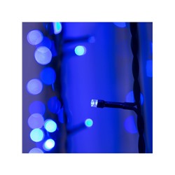Гирлянда «Занавес» 2×9 м, IP44, УМС, тёмная нить, 1800 LED, свечение синее, 220 В
