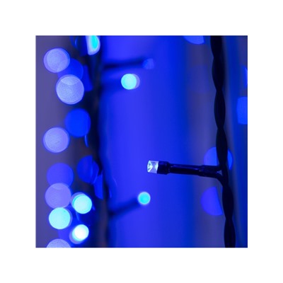 Гирлянда «Занавес» 2×9 м, IP44, УМС, тёмная нить, 1800 LED, свечение синее, 220 В