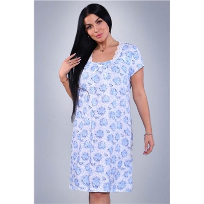 29514 Сорочка женская (Цветочки на голубом)